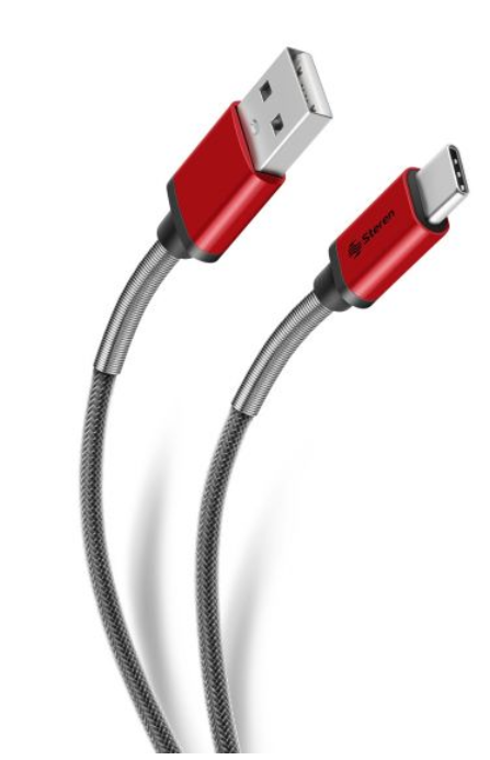 Cable USB A a USB C reforzado, de 1.2 m steren
